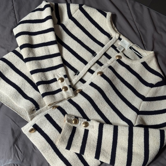 Striped Navy and White Women's Jacket H&M S size - Picture 2 of 2